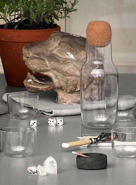 现货 丹麦muuto正品corky水瓶水杯软木塞餐具人工嘴吹玻璃北欧风