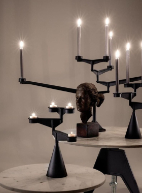 现货英国Tom Dixon Spin Candelabra枝状烛台铸铁摆件餐桌工业风