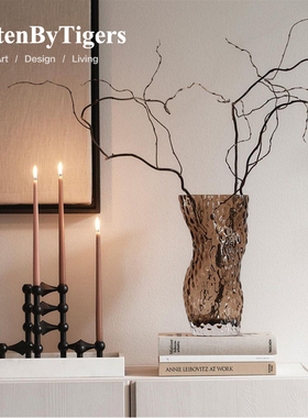 现货 丹麦Hein Studio玻璃花瓶透明装饰摆件ins风北欧Ostrea Rock