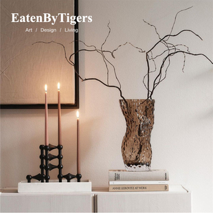 饰摆件ins风北欧Ostrea Studio玻璃花瓶透明装 Rock 丹麦Hein 现货