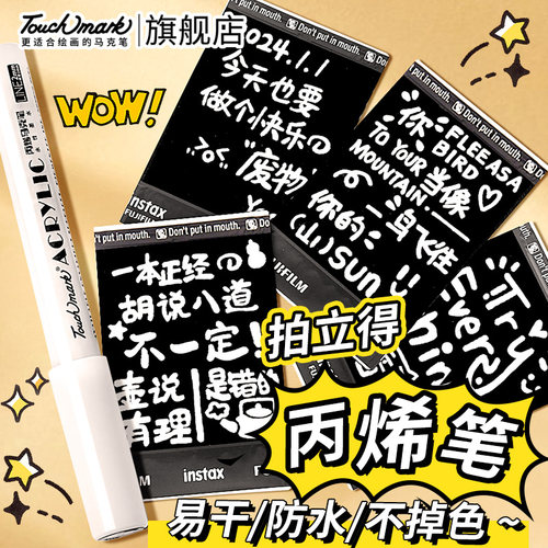 拍立得涂鸦丙烯笔金银白