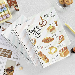 初品有间面包屋B5侧翻线圈本创意复古唯美商务办公学生横线笔记本文具记事本日记本子A6手帐本加厚螺旋本