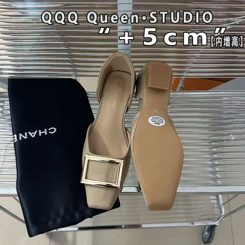 Right Video小个子内增高5cm百搭中空凉鞋低跟chips 大象灰rv女鞋