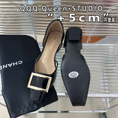 Right Video小个子内增高5cm法式温柔中空凉鞋女低跟chips rv女鞋