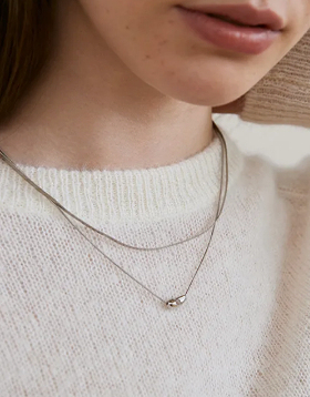 秦岚同款定格项链轻奢小众蛇骨链设计感配饰气质双层项链