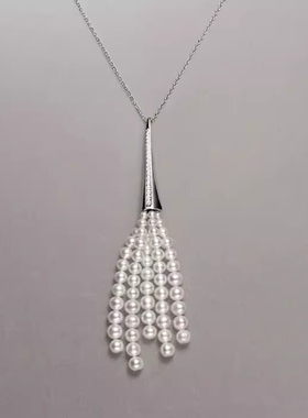 拂光小扫帚天然珍珠流苏项链女长款百搭毛衣链高级轻奢小众吊坠