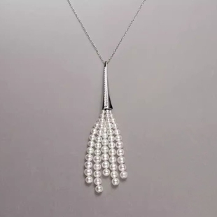 拂光小扫帚天然珍珠流苏项链女长款百搭毛衣链高级轻奢小众吊坠