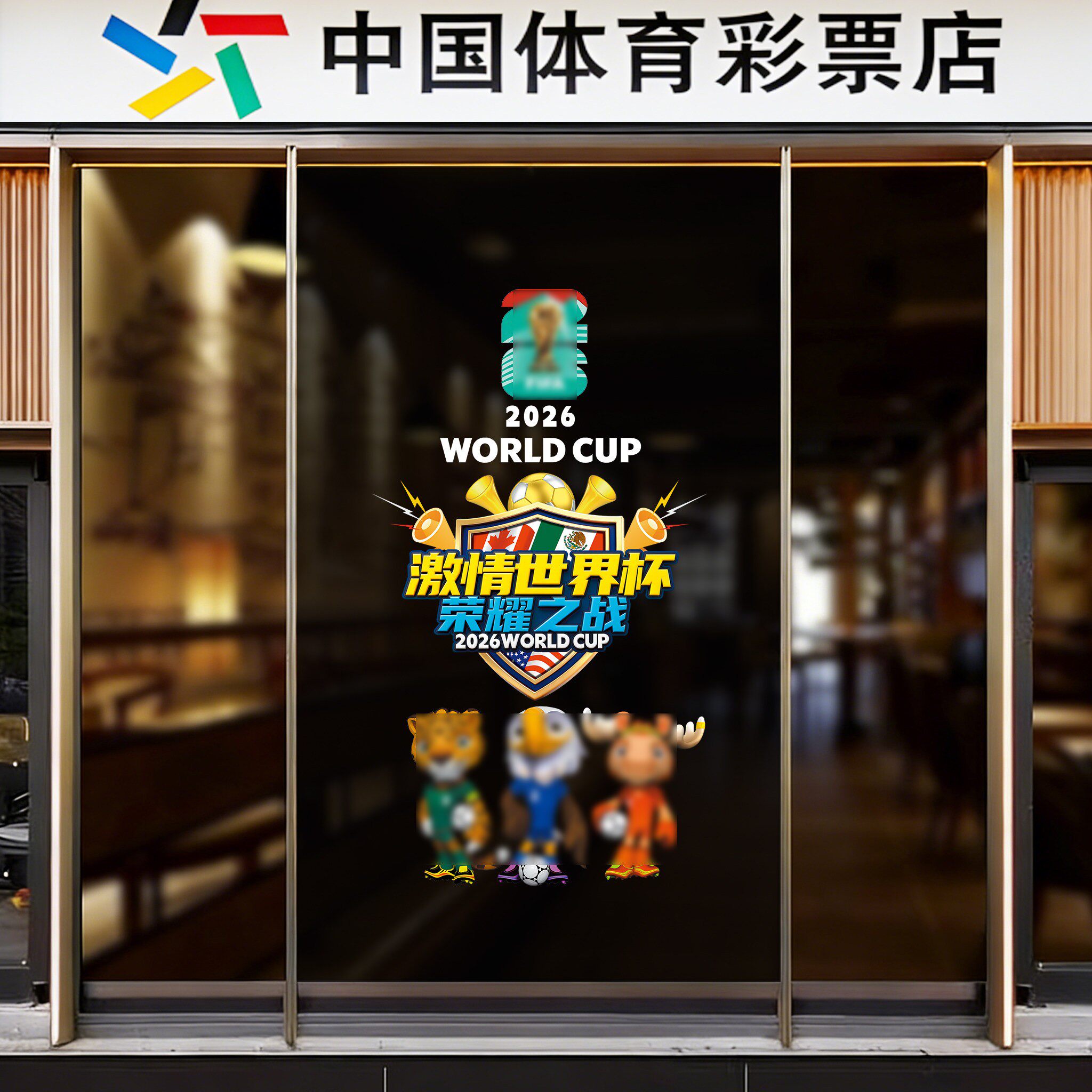 2026世界杯主题装饰UV静电贴酒吧餐厅宣传海报装饰门贴窗贴布置