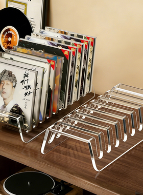 cd专辑收纳盒桌面光碟盘磁带分格透明收藏存放黑胶唱片碟片展示架