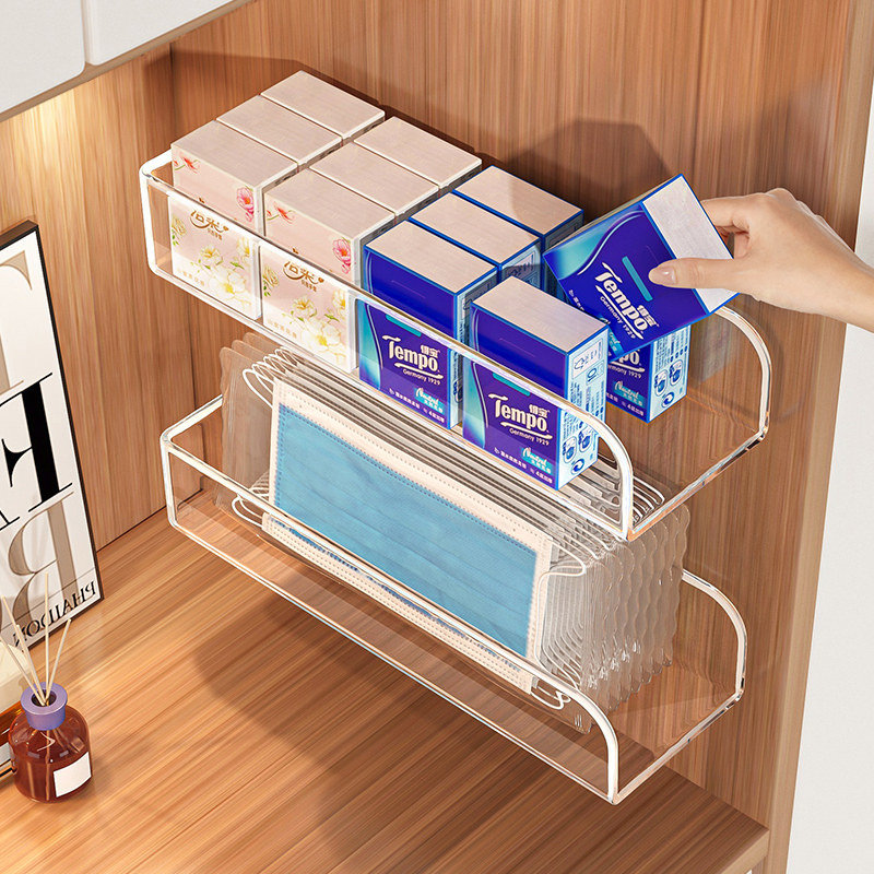 玄关手帕纸收纳盒壁挂免打孔口罩杂物入户门多功能墙上钥匙置物架,收纳整理,壁式收纳盒,淘宝优惠券,粉丝福利购,淘宝优惠卷