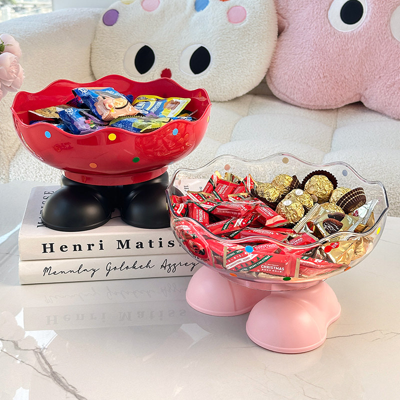 糖果盘多巴胺客厅茶几家用水果盘高颜值大容量摆放零食干果收纳盒