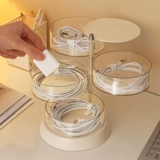 Крутящаяся коробка для хранения, зарядный кабель, мобильный телефон, зарядное устройство, настольный штекер