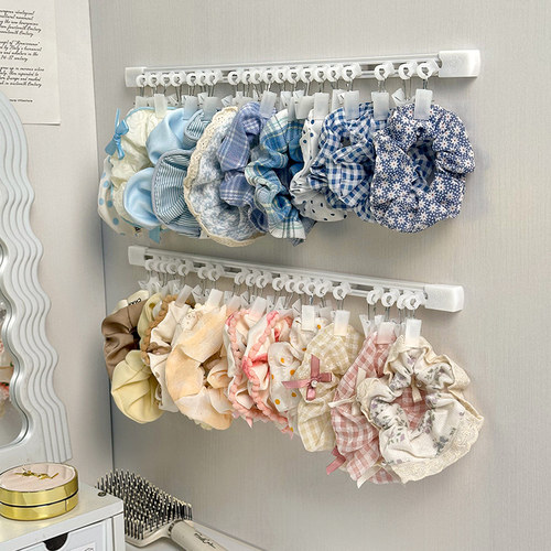 大肠发圈收纳神器上墙滑轨夹