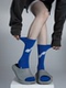 23春夏新款 几何图形设计感黑白蓝纯色纯棉中筒袜子男女街头潮流