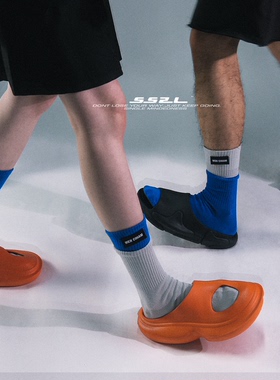 WENCIHAM22SS春夏国潮双袜口黑标工业风棉运动中筒袜子男女ins潮