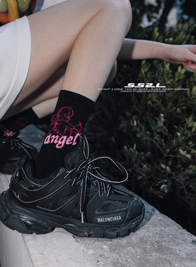 SS2L秋冬21aw粉色爱神丘比特射箭天使棉运动中筒袜子男女ins潮袜