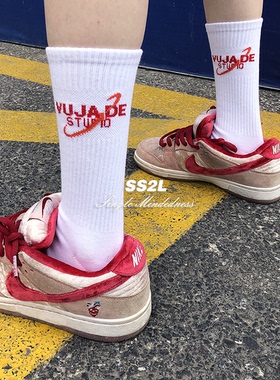 SS2L春夏经典英文字母Kenijima日韩vibe潮流运动中筒袜子男女