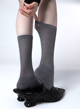 春夏极简时尚轻薄舒适透气塑型网眼纯色小腿袜中短筒袜子女ins