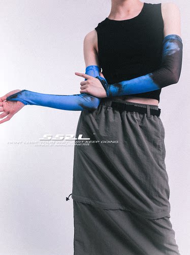 春夏扎染千禧中式辣妹网纱女袖套