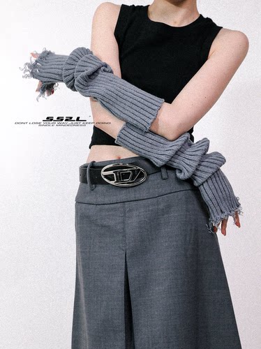 WENCIHAM废土风破坏男女毛线手套