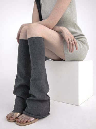 秋冬极简纯色喇叭口女堆堆袜袜套