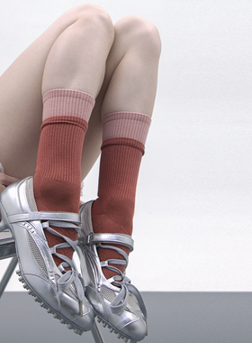 SS2L秋冬双袜口运动跑步瑜伽防滑颗粒压力棉过膝小腿长筒袜堆堆袜