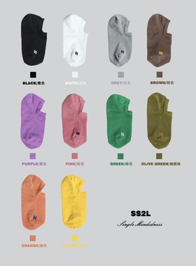 SS2L春夏21ss韩潮小R字母糖果色棉质船袜低帮透气隐形袜短袜男女