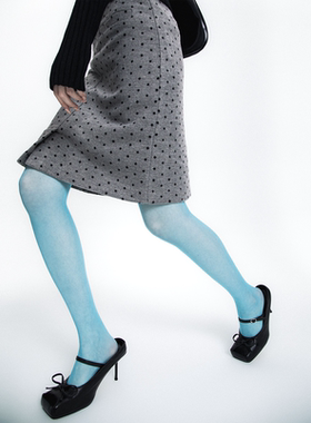 SS2L春夏超薄糖果色miu系少女y2k千禧辣妹百搭蓝色丝袜女jennie