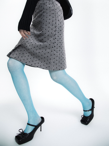 SS2L春夏超薄糖果色miu系少女y2k千禧辣妹百搭蓝色丝袜女jennie