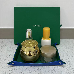 现货包邮LAMER海蓝之谜皮质托盘 带礼盒 桌面化妆品首饰收纳托盘