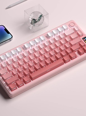 腮红侧刻透光键帽PBT渐变侵染原厂高度机械键盘68/87/96/104/108