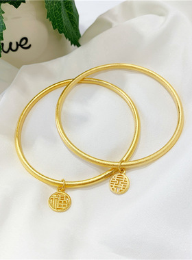 古法传承沙金吊坠不掉色磨砂手环