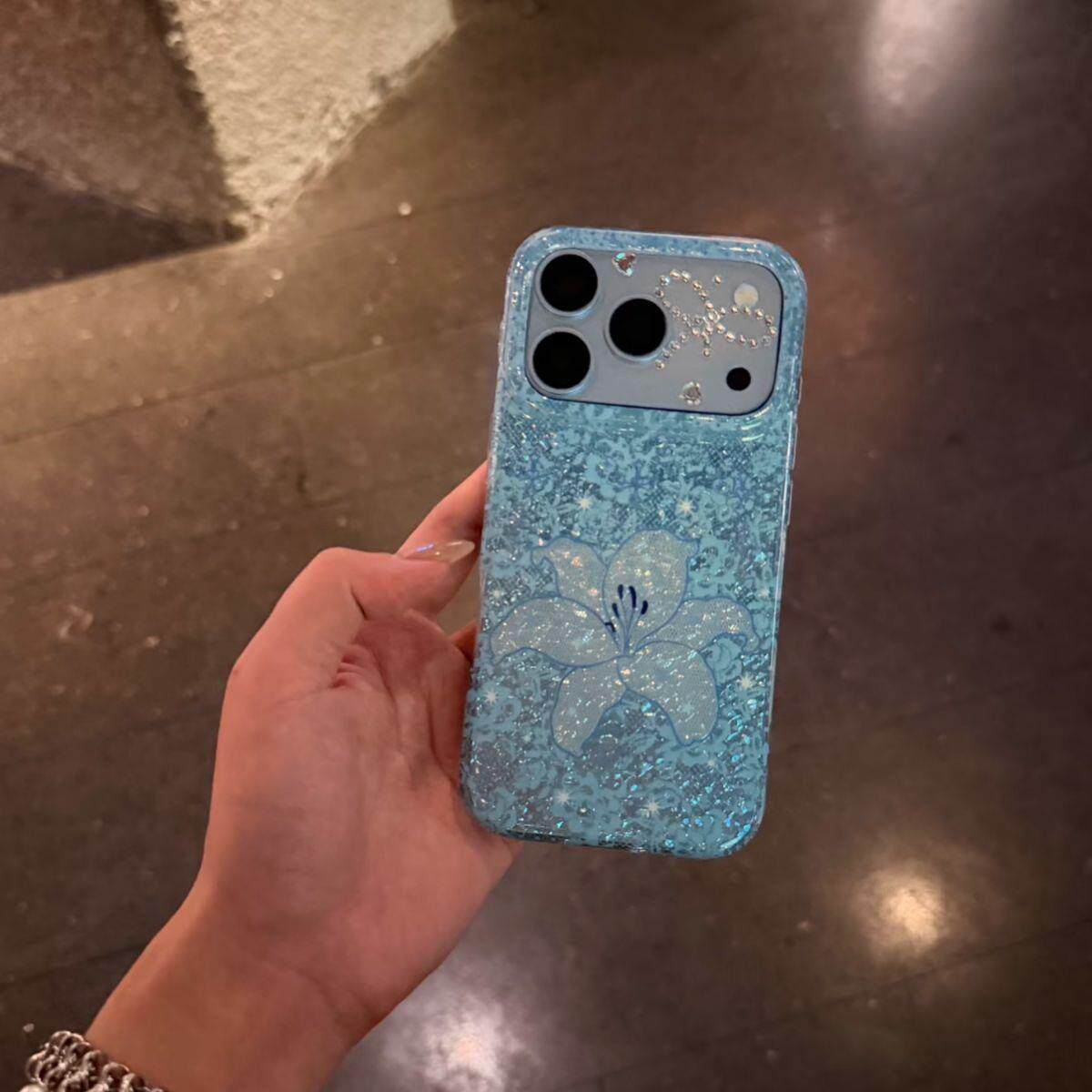 唯美ins蕾丝底百合花砂手绳适用苹果18promax新款iPhone17promax手机壳18Pro高级感16Pro超仙15P少女心保护套