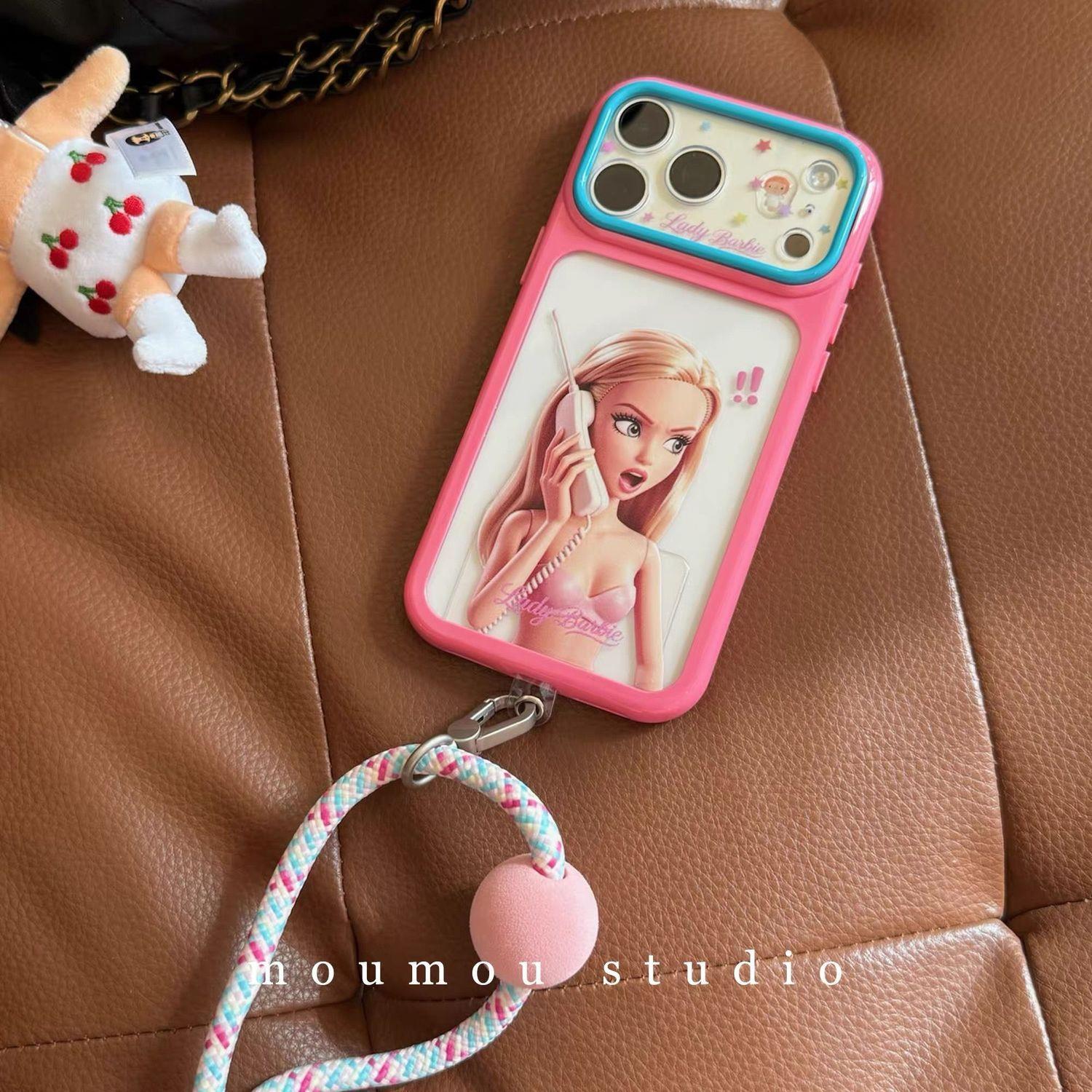 辣妹风电话机芭比娃娃链条适用iPhone17promax苹果16手机壳15新款