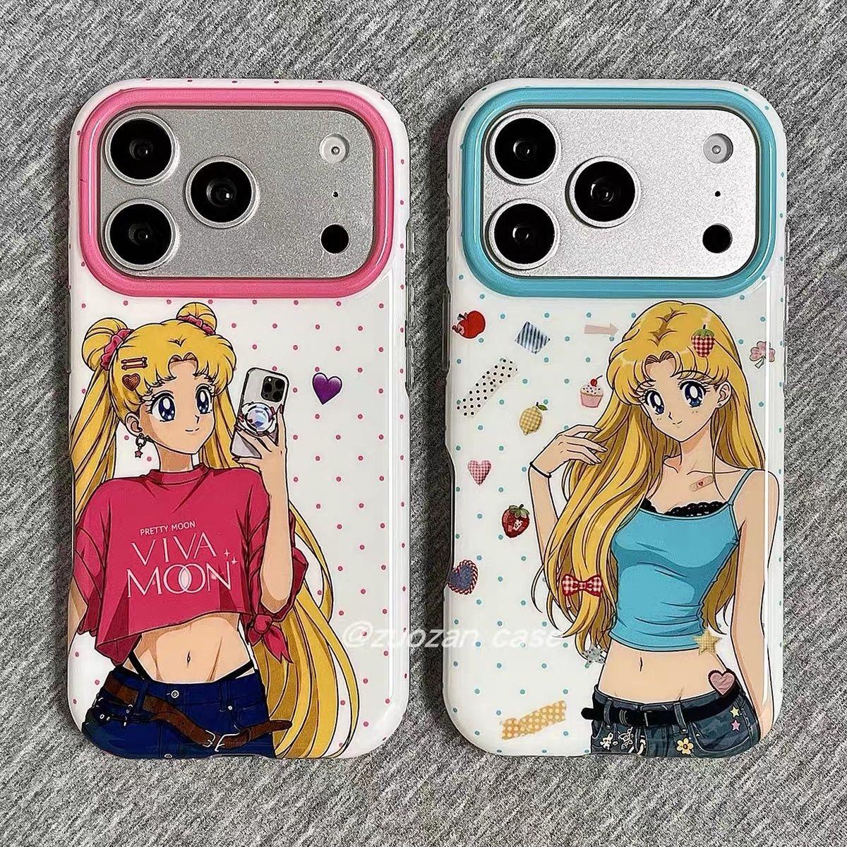 日系动漫卡通个性美少女战士适用苹果17promax手机壳iphone16小众新款15pro软边17全包气囊防摔保护套pm女