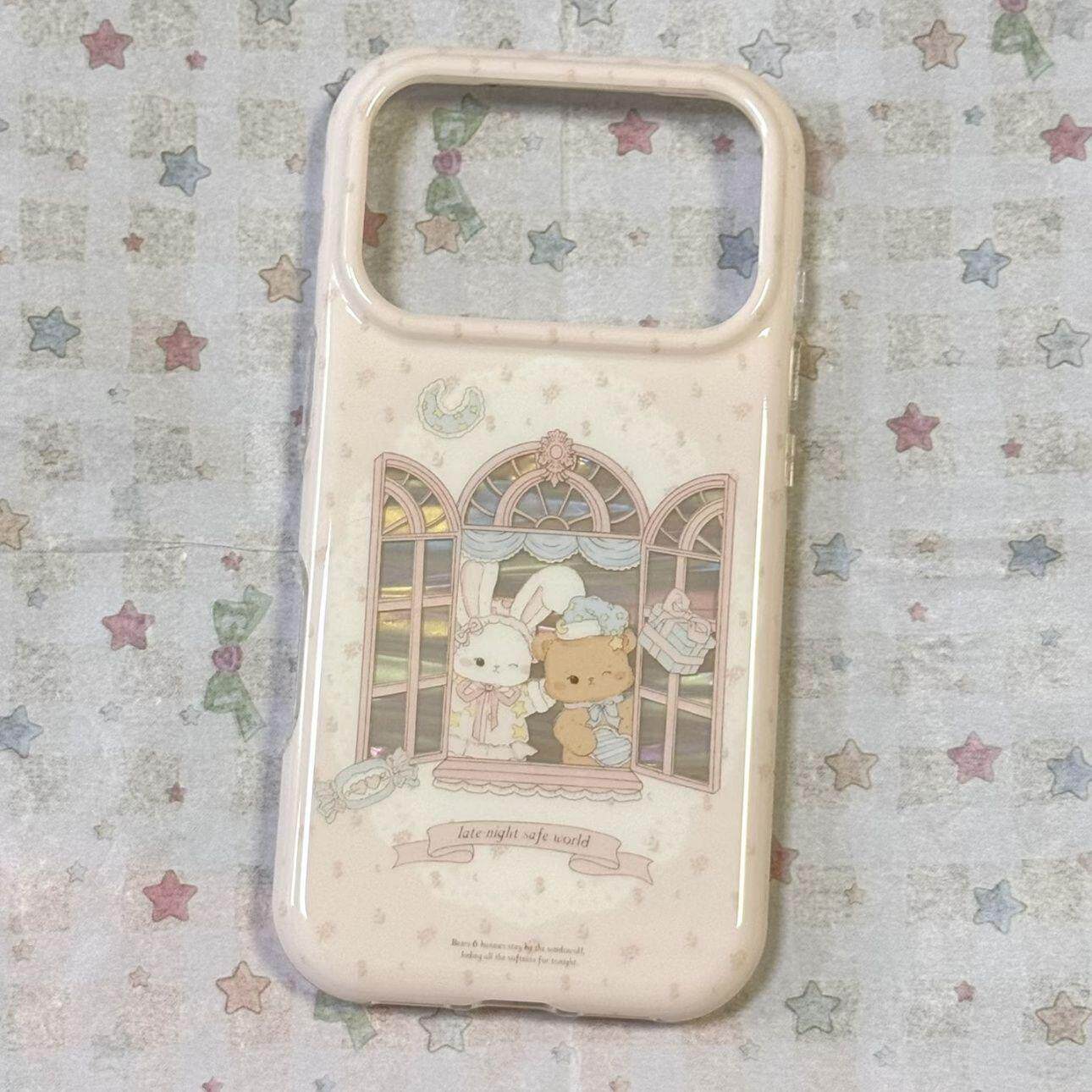 软萌可爱粉色碎花窗户兔兔小熊适用苹果iphone17promax手机壳16pro少女心15pro防摔14保护套17pro新款13