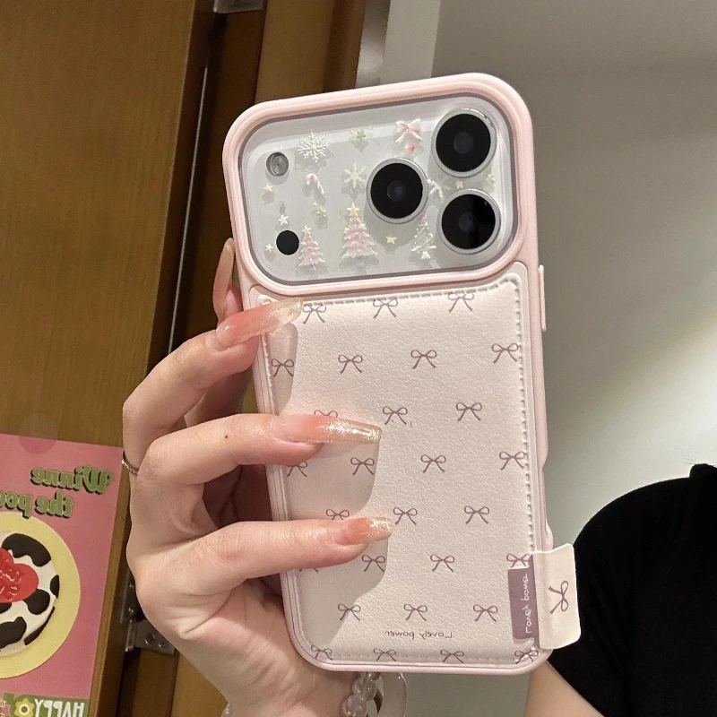 新款适用苹果17promax的手机壳粉色皮质iphone16高级感小众韩系15巨好看独特轻奢14pro蝴蝶结全包max女款