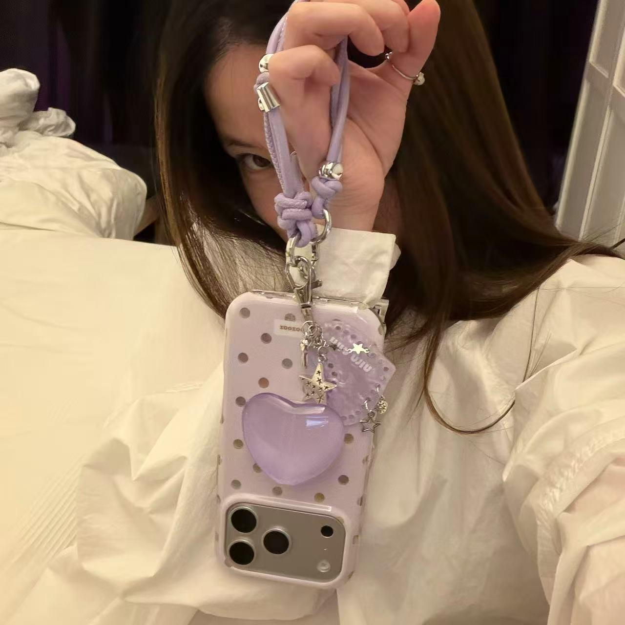 粉底彩色羽纱波点适用苹果17promax手机壳iphone16新款15pro/14pm保护壳