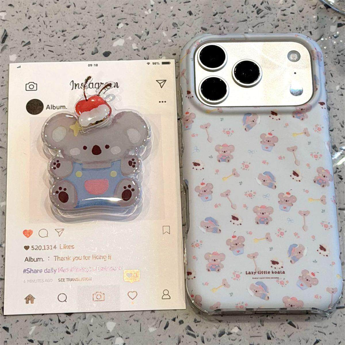 ins风可爱考拉适用苹果18promax手机壳iPhone18Promax新款17防摔16保护套15pro全包带支架小众高级感软硅胶女