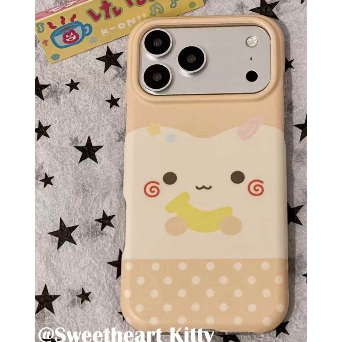 日系奶咖香蕉男孩适用iPhone17promax手机壳苹果16promax女款15pro新款16/15手机套防摔软边可爱卡通图案