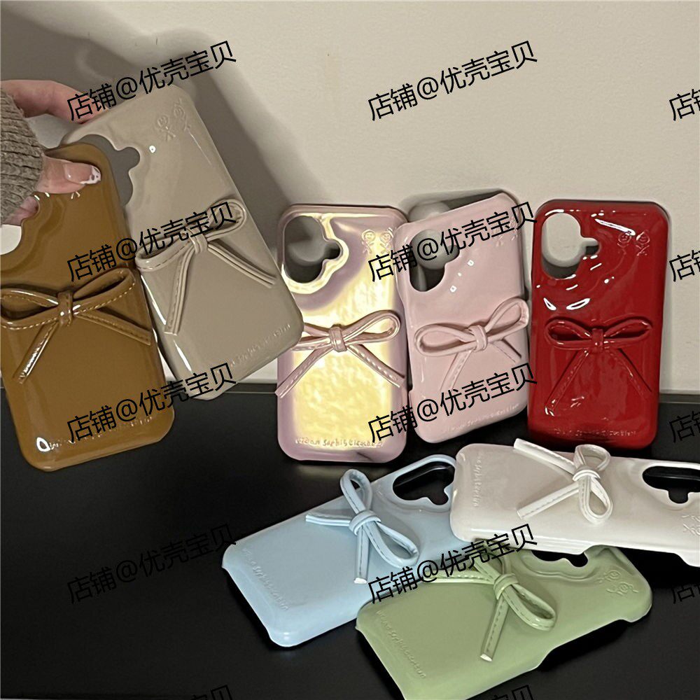 奶油星球适用iphone16promax红色蝴蝶结羽绒手机壳苹果12新款15女高级感14pro复古13pro个性简约防摔保护套