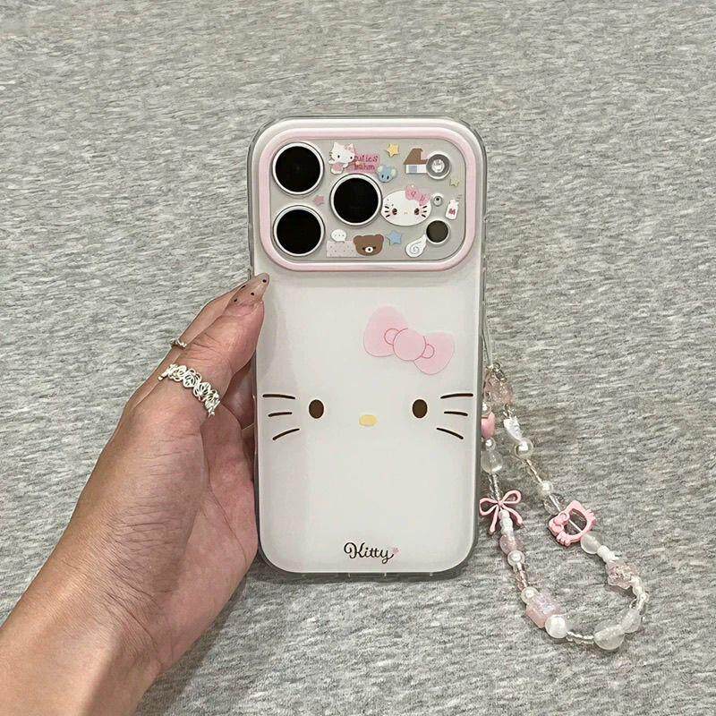 猫咪系列适用苹果17手机壳精孔镜头全包iPhone16promax新款15粉色14高级感磨砂双层软硅胶防摔防护壳带链条女
