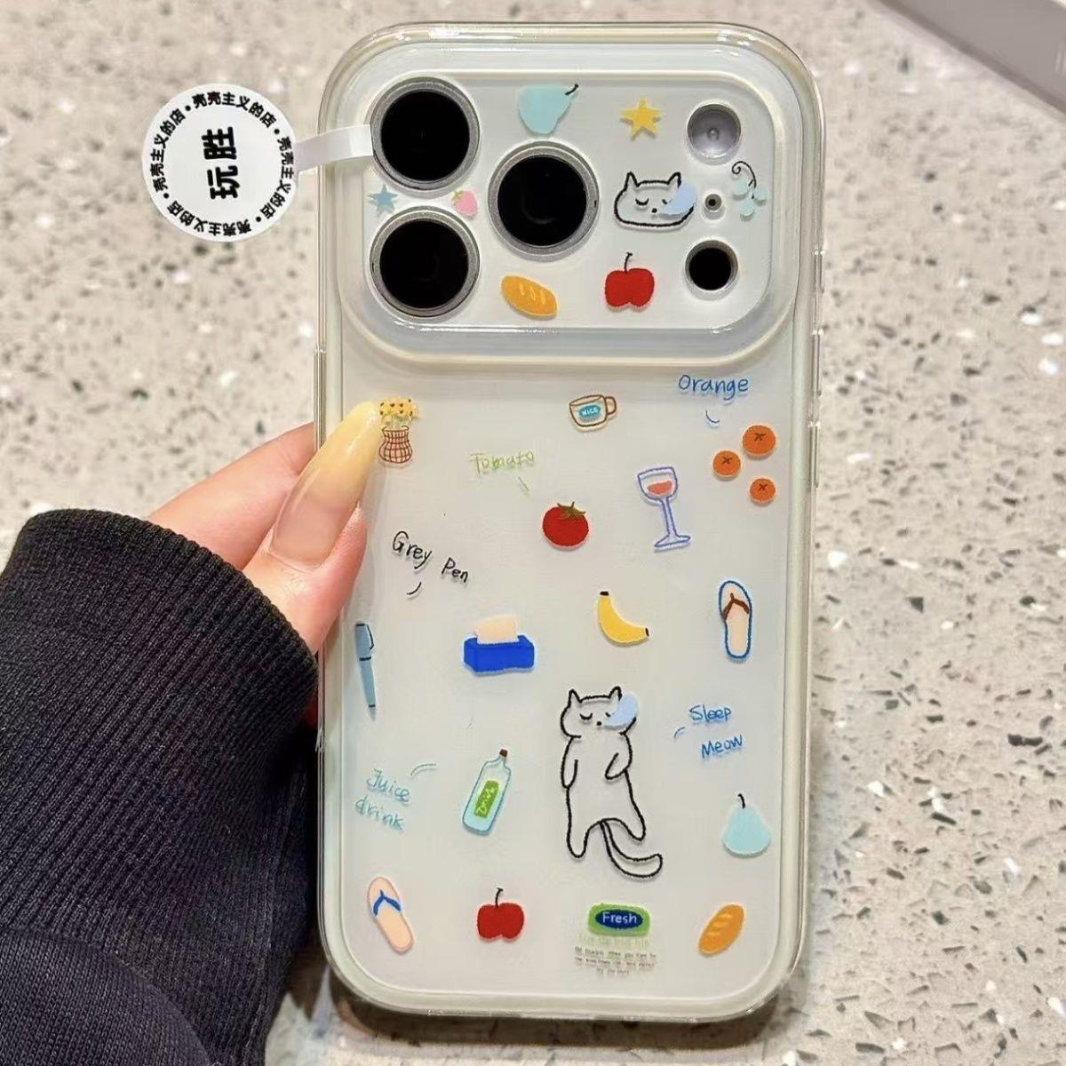 韩国ins奶白黑色波点发夹小熊磁吸支架适用iPhone17promax手机壳苹果15pro新款14菲林硬壳13女16二合一保护套