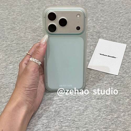 ins风透明蓝色双层适用苹果16promax手机壳iphone17新款15pm少女16pm可爱16pro韩系17防摔Pro全包手机套