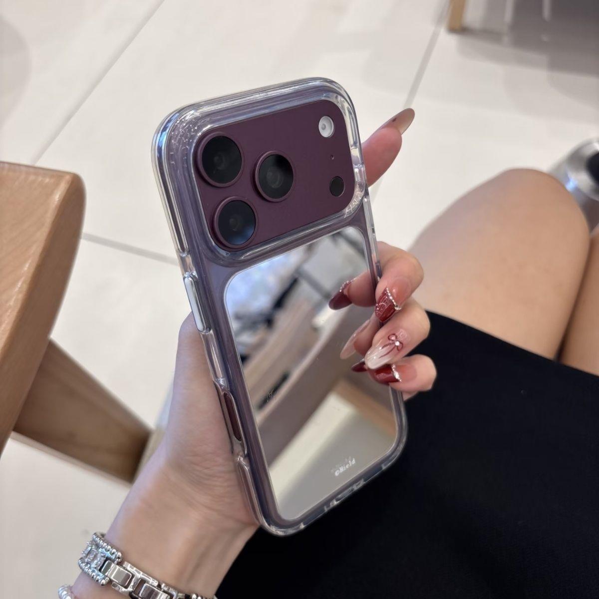 韩系高级感简约透框镜面适用于苹果17promax手机壳iPhone15新款14高级感16时尚13网红15Pro防摔14Pro潮壳新款