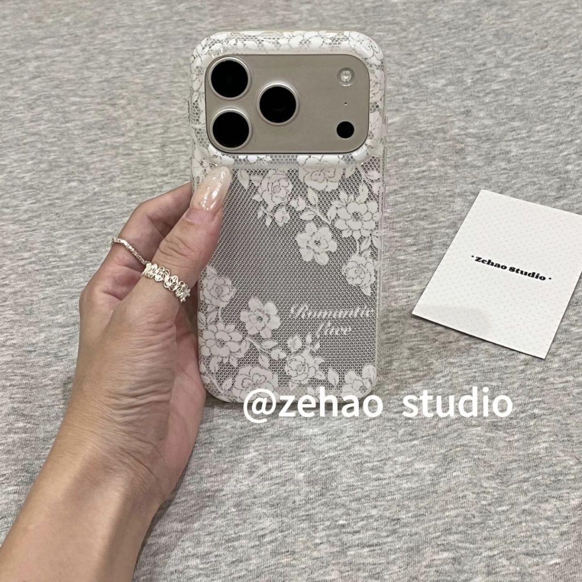 绝美蕾丝玫瑰适用苹果iphone17promax手机壳17pro小众16pro仙女15pro文艺16pm唯美15pm韩系17全包保护套