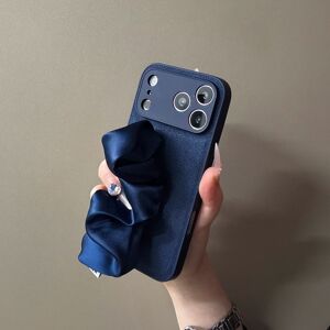 蓝色丝巾腕带适用苹果iphone手机壳新款17promax高级感16镜头全包15创意个性14防摔手腕16pro小众女外壳保护