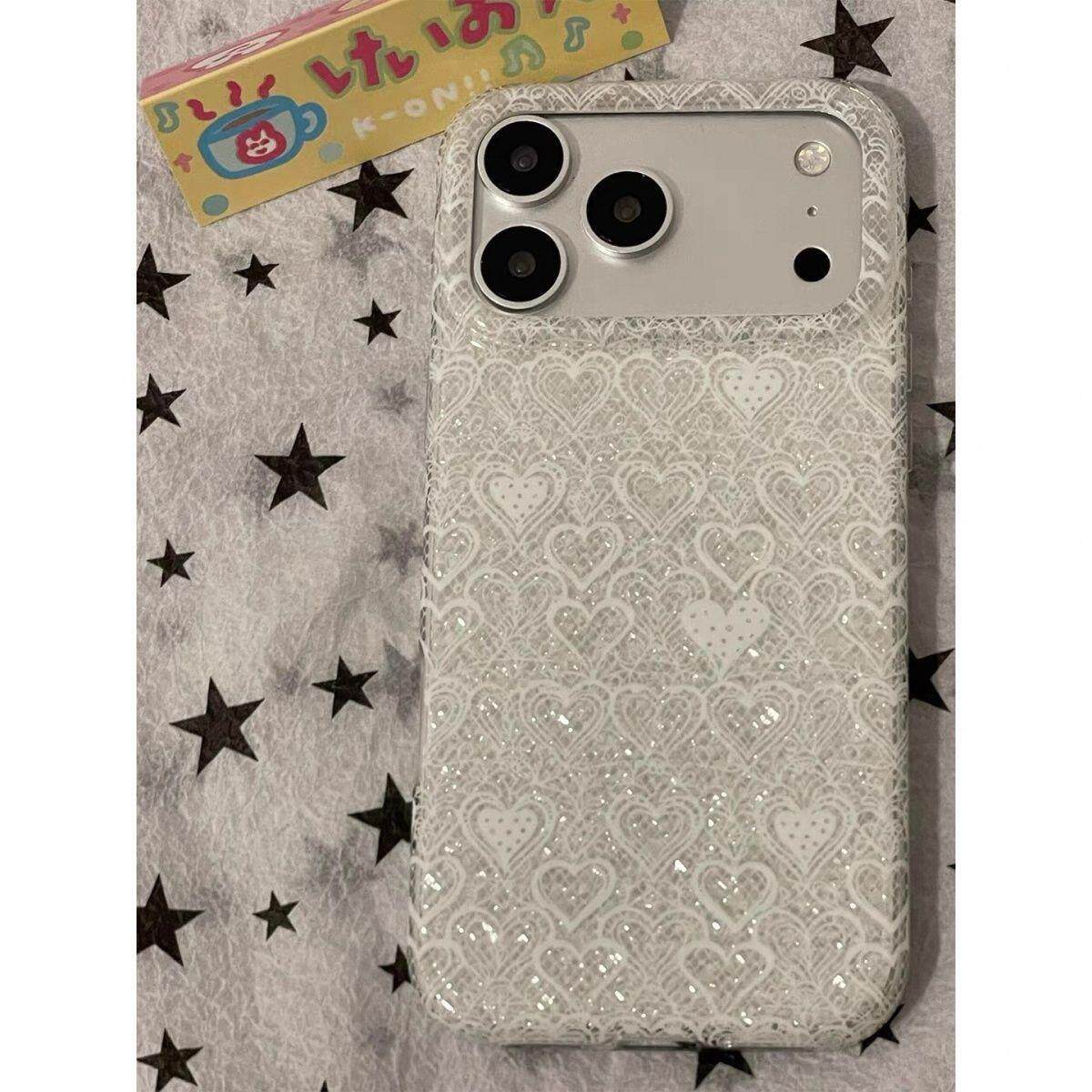 氛围独特钻石纹涂鸦爱心适用iPhone18Promax手机壳独特苹果17Pro新款15/16pm全包17promax防摔女款小众巨好看