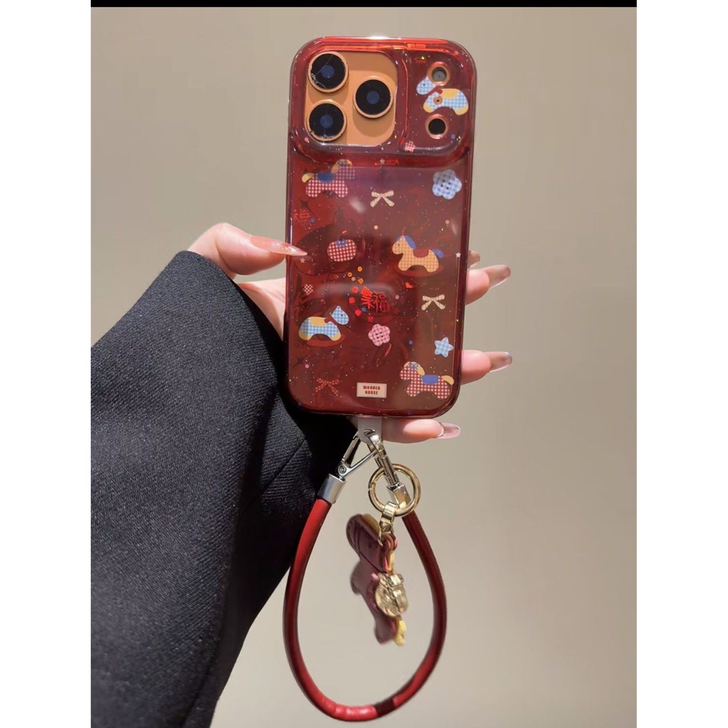 红底百字福小马摇摇乐适用于苹果17promax手机壳17新款iphone16pro可爱15pm韩系15防摔13小众14少女Pro,3C数码配件,手机保护套/壳,淘宝优惠券,粉丝福利购,淘宝优惠卷