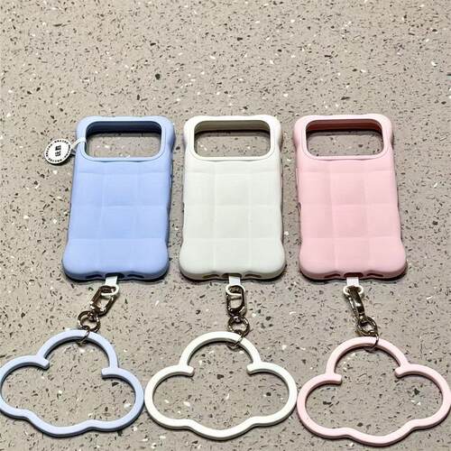 韩国ins奶呼呼立体方块云朵挂饰适用iPhone18promax手机壳苹果17pro新款15液态硅胶14女13软壳17防摔18保护套